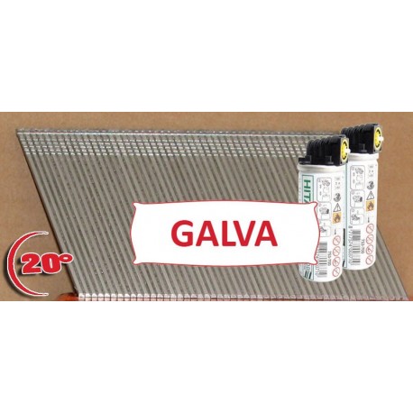 Pack 2000 Clous TH F16 51 Mm Gaz IM65A 250A Angle Brads Galva 20