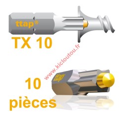 Embouts Torx Ttap TX10 25mm Blister de 10 embouts