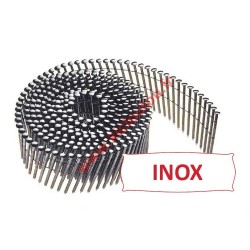 Clous en rouleau16° 2.1x32 mm crantées INOX A2 TB en rouleaux plats fil inox