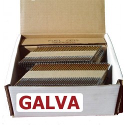 Pointes en bande 34° de 50mm crantée GALVA en boite de 2200 avec gaz